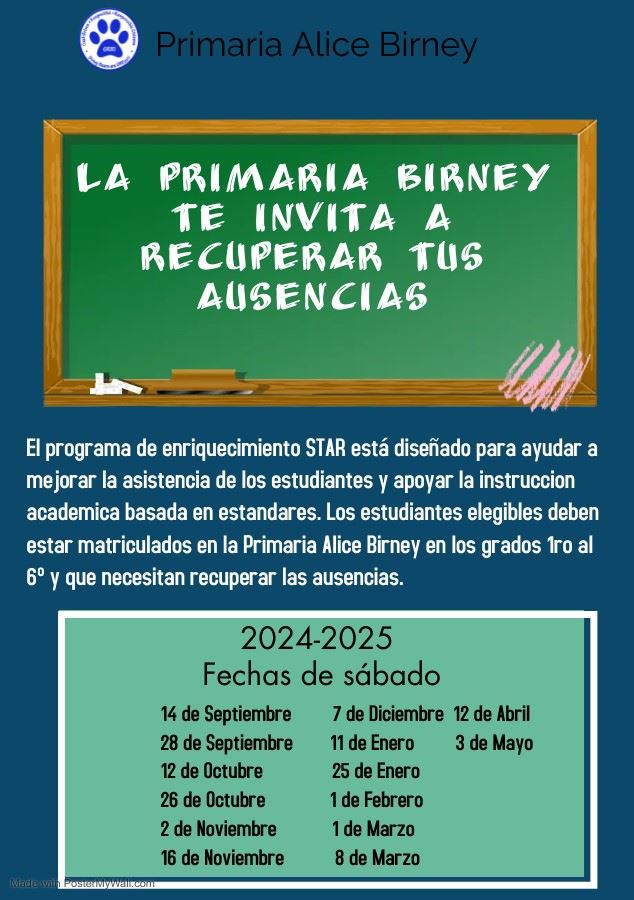  Fechas de academia de sabado